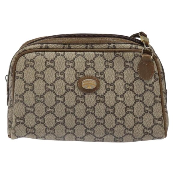 GUCCI GG Plus Supreme Shoulder Bag PVC Leather Beige Auth ep7483 - Picture 1 of 16